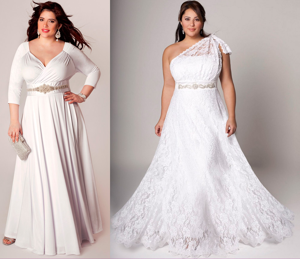 Фасоны платьев для полных женщин на свадьбу