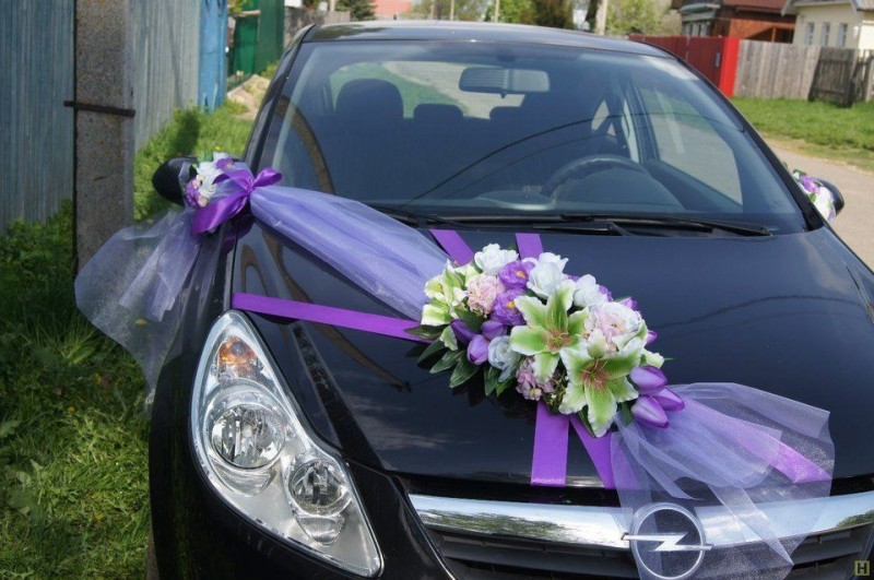 Лавандовая свадьба: украшение на автомобиль + мастер-класс | страна мастеров