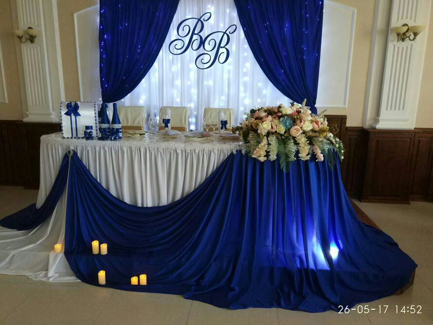 Синяя свадьба - оформление цветом