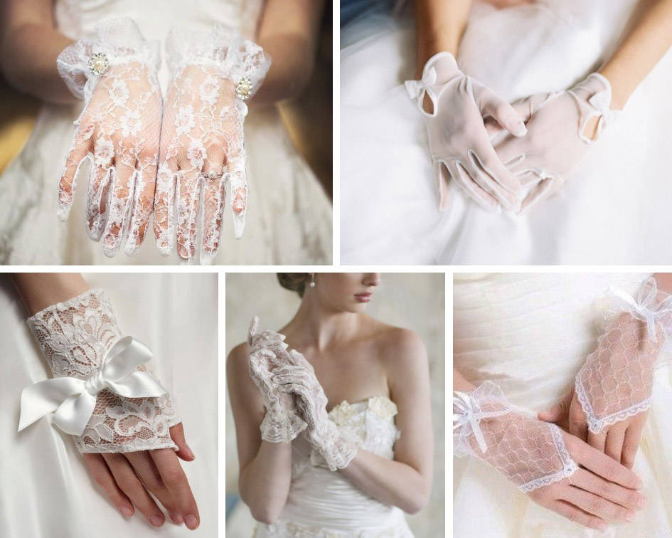 Свадебные перчатки добавят образу невесты нежности и утонченности Какие перчатки выбрать: ажурные, кружевные, сеточкой или с вышивкой Варианты длинных и коротких перчаток для свадебного наряда невесты